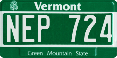 VT license plate NEP724
