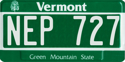 VT license plate NEP727
