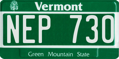 VT license plate NEP730