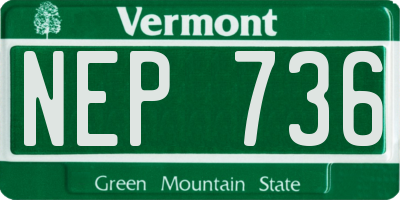 VT license plate NEP736