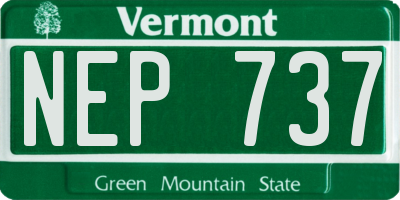 VT license plate NEP737
