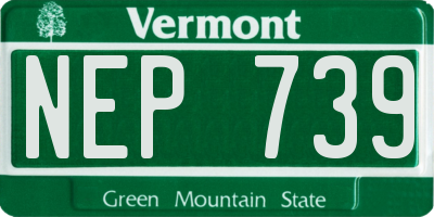 VT license plate NEP739