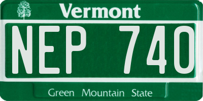 VT license plate NEP740