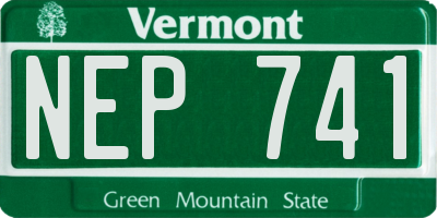 VT license plate NEP741