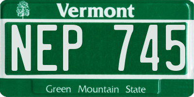 VT license plate NEP745