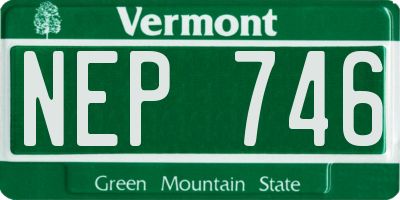 VT license plate NEP746