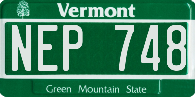VT license plate NEP748