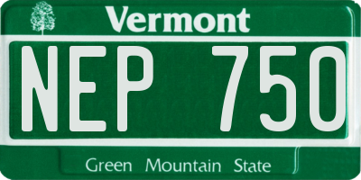 VT license plate NEP750