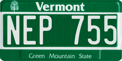 VT license plate NEP755
