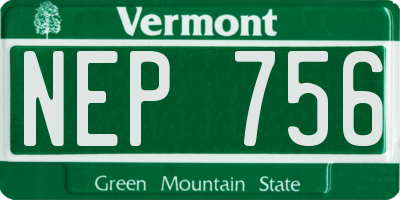 VT license plate NEP756
