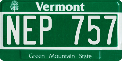 VT license plate NEP757