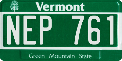 VT license plate NEP761