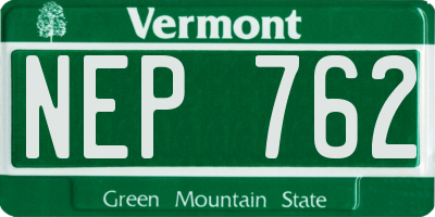 VT license plate NEP762