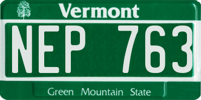 VT license plate NEP763