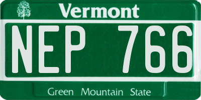 VT license plate NEP766