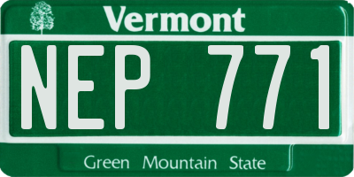 VT license plate NEP771