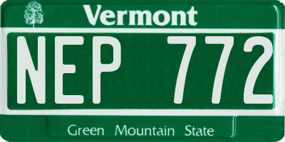 VT license plate NEP772