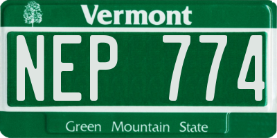 VT license plate NEP774