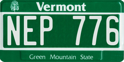 VT license plate NEP776