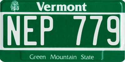 VT license plate NEP779