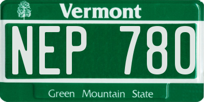 VT license plate NEP780