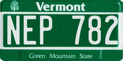 VT license plate NEP782