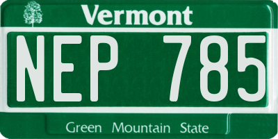 VT license plate NEP785
