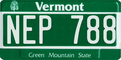 VT license plate NEP788