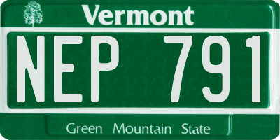 VT license plate NEP791