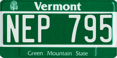 VT license plate NEP795