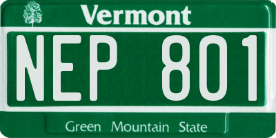 VT license plate NEP801