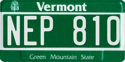 VT license plate NEP810