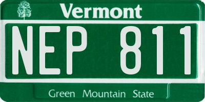 VT license plate NEP811