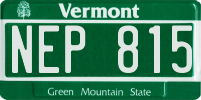 VT license plate NEP815