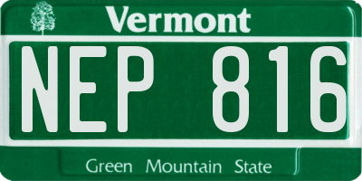 VT license plate NEP816