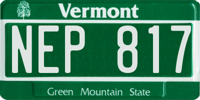 VT license plate NEP817