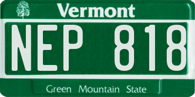 VT license plate NEP818