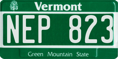 VT license plate NEP823