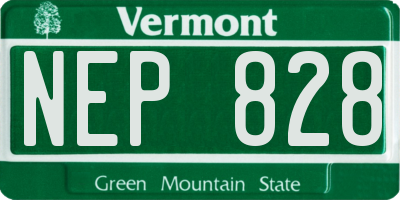 VT license plate NEP828