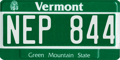 VT license plate NEP844