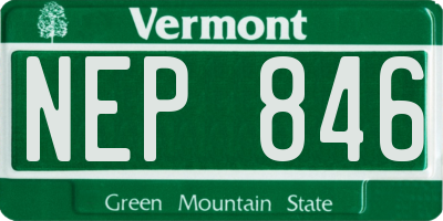 VT license plate NEP846