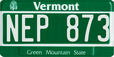 VT license plate NEP873