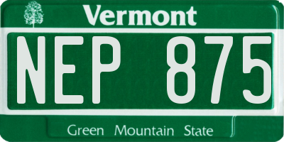 VT license plate NEP875
