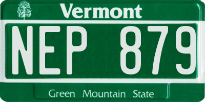 VT license plate NEP879