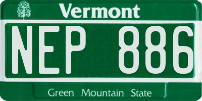 VT license plate NEP886