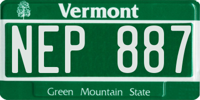 VT license plate NEP887