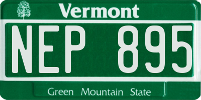VT license plate NEP895