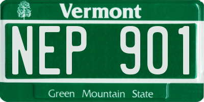 VT license plate NEP901