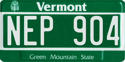 VT license plate NEP904