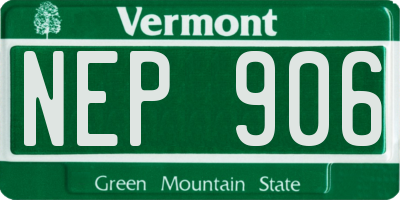 VT license plate NEP906